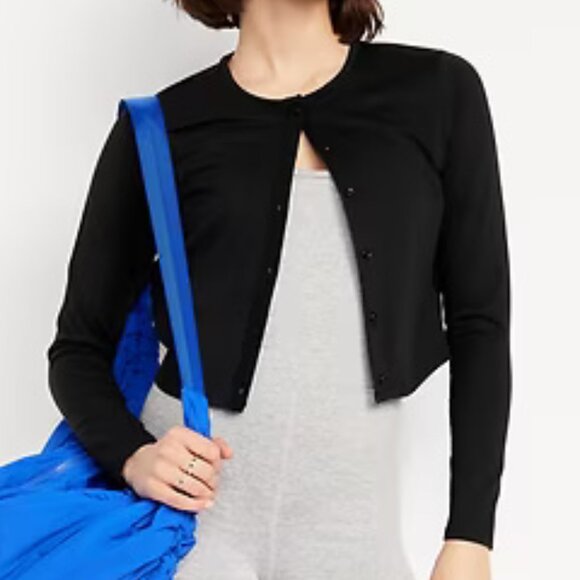 Cropped Cardigan, black - Picture 1 of 3